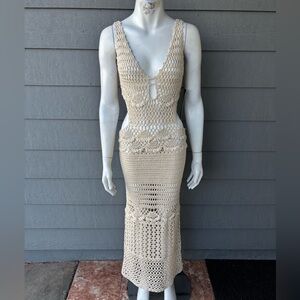 Hera Collection Cream Crochet Maxi Dress